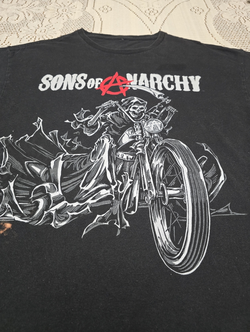 Black Graphic Tee - Motorbike Reaper